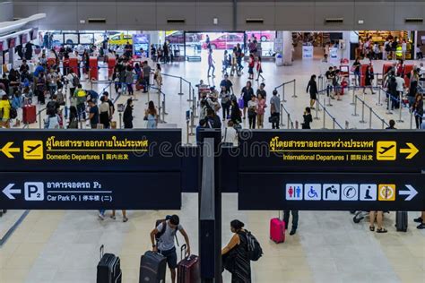 Visitors Walk Around Departure Hall In Don Muang International A