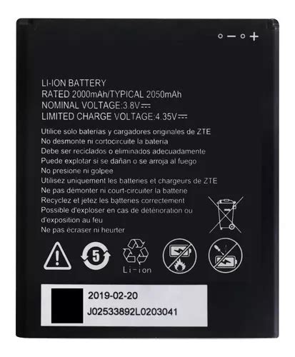 Bateria Pila Zte Blade L8 Li3820t43p4h695945 2050mah Mercadolibre