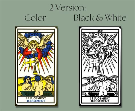 Printable Mini Tarot Card Deck Stickers Black And White And Etsy