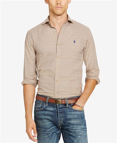 Polo Ralph Lauren Mens Slim Fit Check Twill Shirt Slim Fit Men