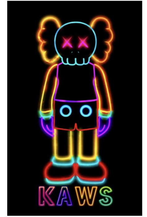 Colorful KAWS LED Neon SignCustom Street Fashion Neon Wall Etsy