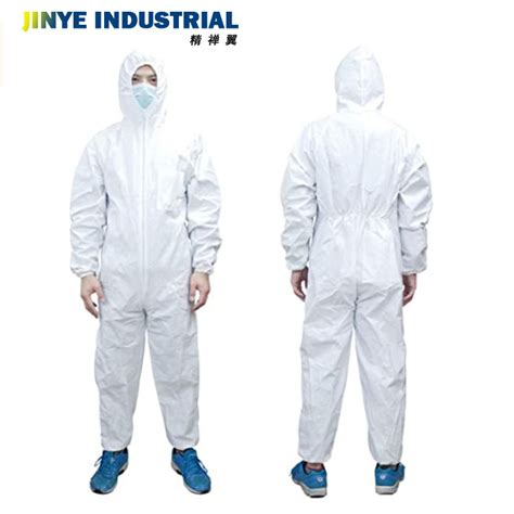 Cheap Disposable White Overalls Water Resistant SMS Non Woven Coverall