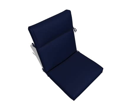 Allen Roth 20 In X 21 In Madera Linen Navy High Back Patio Chair Cushion At