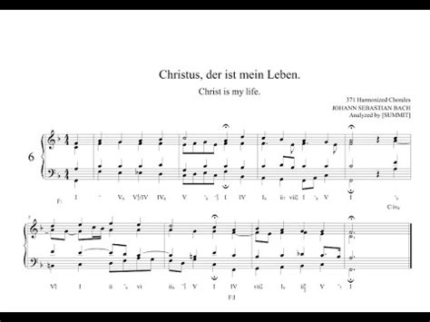 Bach 371 Chorale Score Analysis 6 316 Christus Der Ist Mein Leben