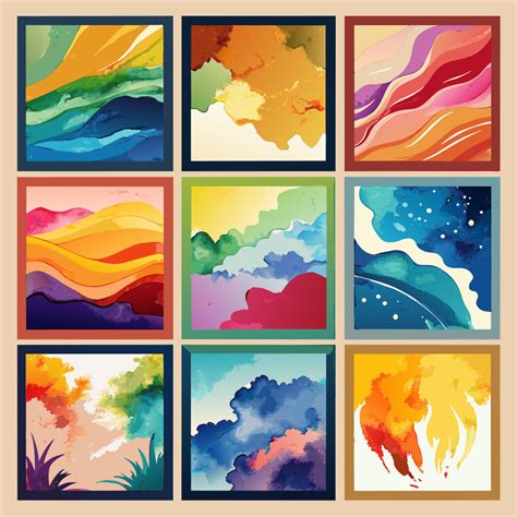 Abstract Watercolor Backgrounds Each Frames Like Painting Separate Each