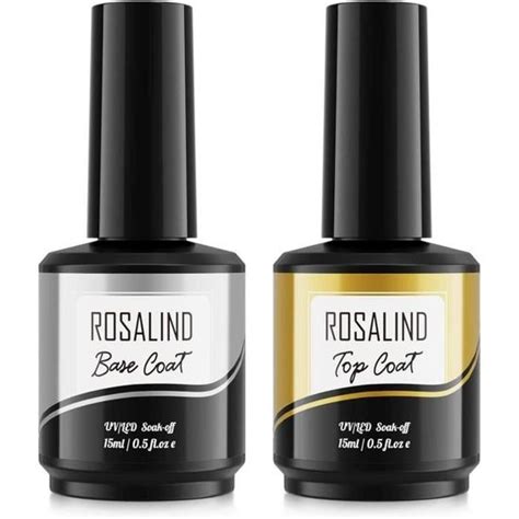 ROSALIND Vernis Semi Permanent Base Coat Top Coat 15ml Vernis à Ongles