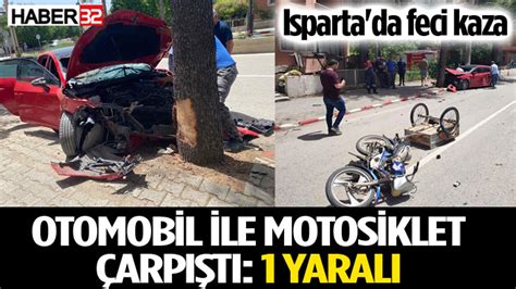 Otomobil ile motosiklet çarpıştı 1 yaralı