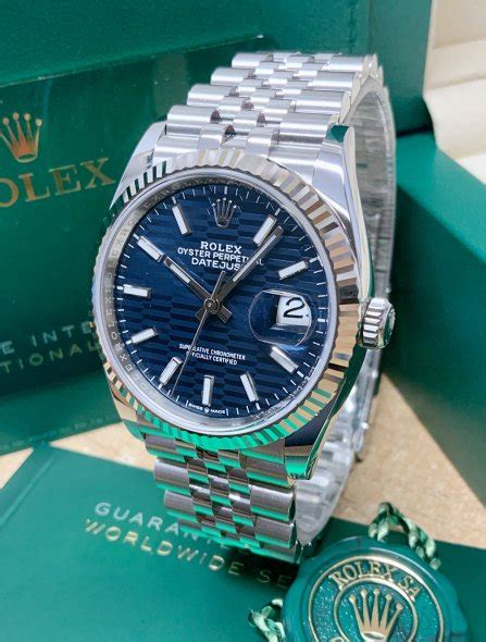 Rolex Datejust Mm Blue Fluted Motif