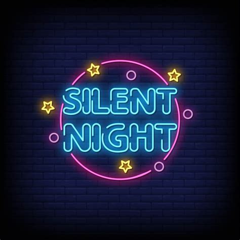 Premium Vector Silent Night Neon Signs Style Text