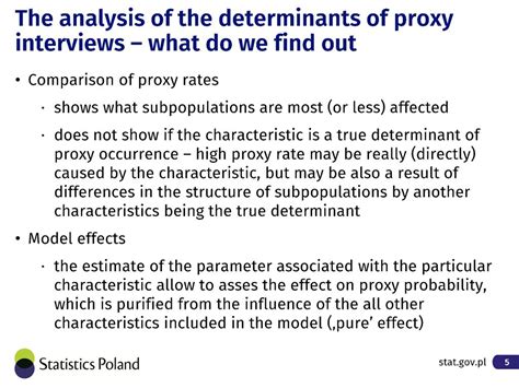 Proxy Interviews In The Polish LFS Reasons And Determinants Effects