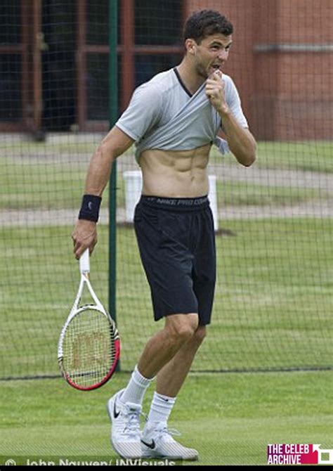 Grigor Dimitrov Shows Off His Toned Physique Yesterday In A Practice