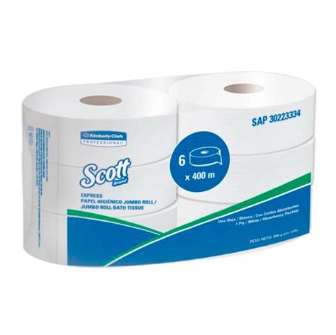 Papel Higi Nico Jumbo Roll Scott Essential Blanco Hoja Uso