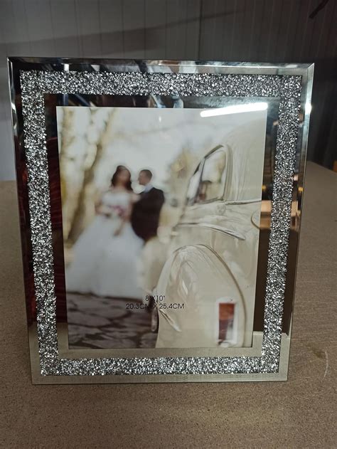 Capristar Crushed Crystals Photo Frame Silver Mirrored Crushed Jewel Crystal Diamante Picture