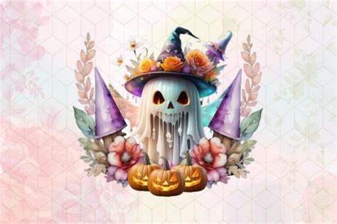 Helloween Ghost Watercolor Clipart Graphic By Creative Art Creative