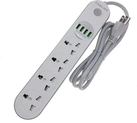 Universal Power Strip With Usb Ports Fanlide Extension