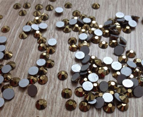 1440pcs Gold Aurum Rhinestone Glass Flatback Non Hotfix Nail Art