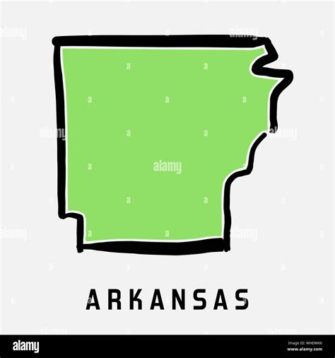 Mapa De Arkansas Esquema Simplificado Suave De Estado De Los Ee Uu