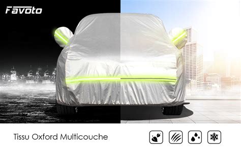 Favoto Bâche Voiture Exterieur Housse de Protection PEVA Couverture