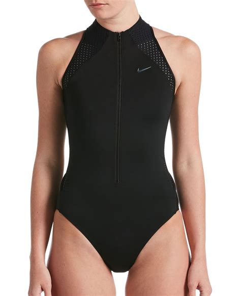 Nike Womens Sport Mesh Zip Front One Piece Swimsuit In 2020 One