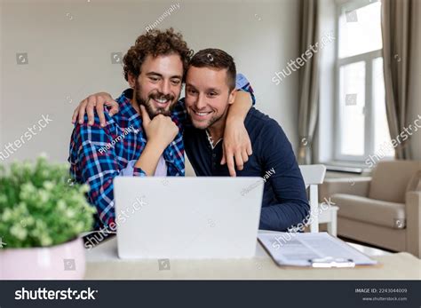 Lovely Gay Couple Laughing Together While Stock Photo Shutterstock