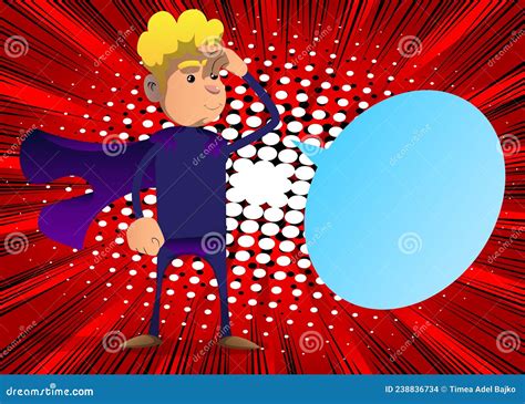 Man Dressed As A Superhero Confused Scratching His Head Stock Vector