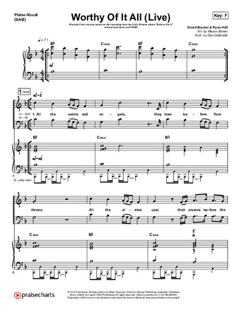 Worthy Of It All Worship Choir Sab Choral Sheet Music Pdf Cece