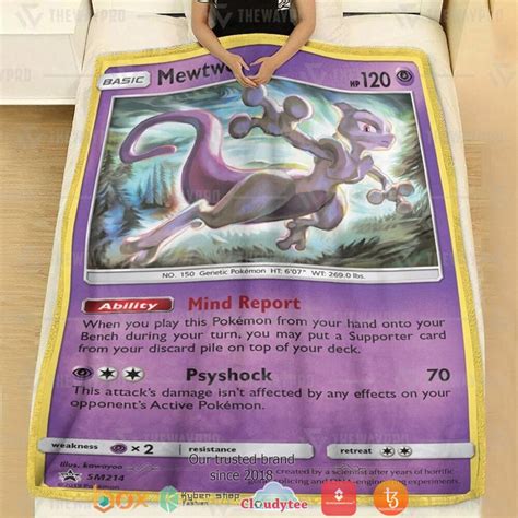 Mewtwo Sun And Moon Pokemon Fleece Blanket Boxbox Branding Luxury T