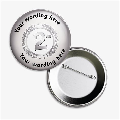 Personalised Silver 2nd Badges X 10 50mm Pupil Reward