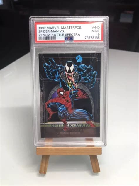 1992 MARVEL MASTERPIECES Spider Man Vs Venom Battle Spectra 4 D PSA 9