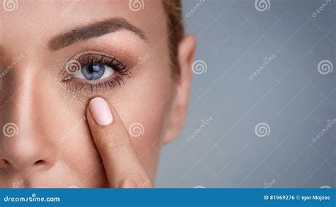 Wrinkles Around The Eyes Stock Photo Image Of Checking 81969276