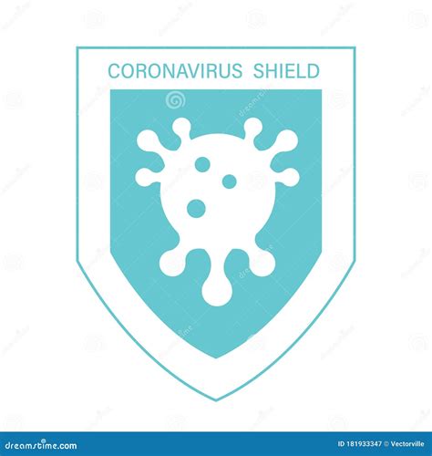 Virus Protection Shield Icon Microbe Shape Antivirus Defend Defeat