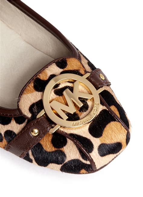 Michael Kors Fulton Leopard Printed Calf Hair Flats Lyst