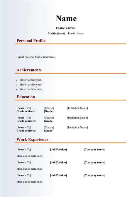 Template Curriculum Vitae Free 8 Cv Templates For 2021 1 Click