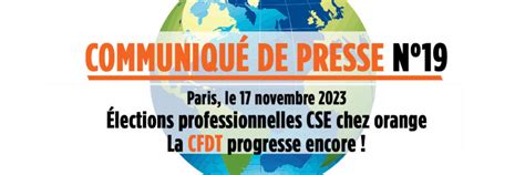 Communiqu De Presse N Lections Professionnelles Cse Chez Orange