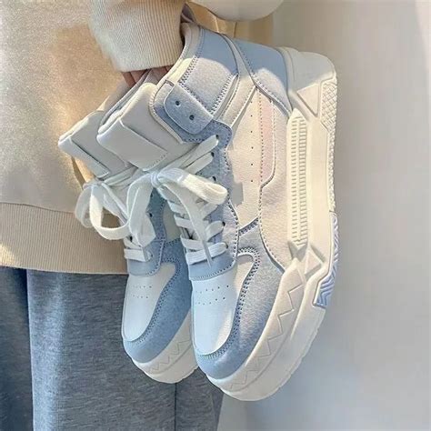 Mavi Platformu Sneakers Kad N Spor Ayakkab Ba Bozumu Rahat Vulcanize