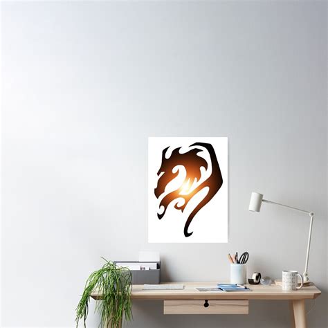 "Dragon Stencil Fire" Poster by MQ-Dragons | Redbubble