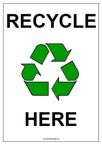 Recycle Here Sign – Free Printable