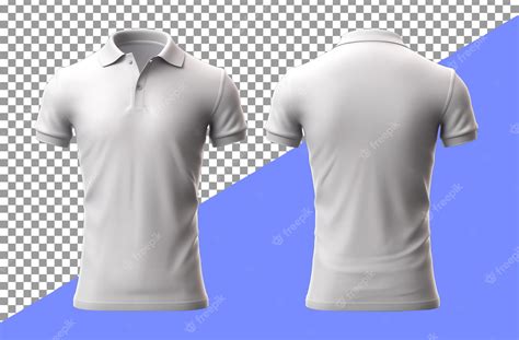 Premium Psd Plain White Polo Shirt Design With Front And Back View