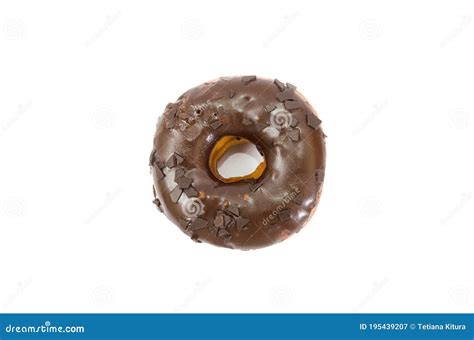 Delicioso Donut De Chocolate Aislado De Fondo Blanco Sin Sombra