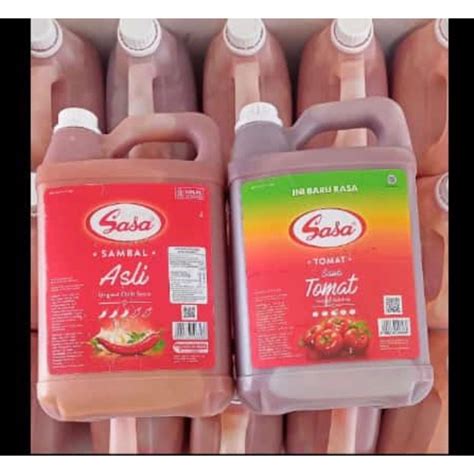 Jual Saos Sambal Dan Saos Tomat Sasa Asli Jerigen Kg Shopee Indonesia