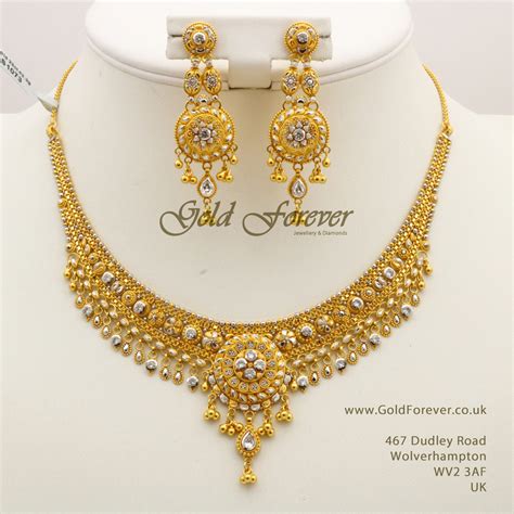 K Gold Necklace Set With Long Drop Earrings Ns Lupon Gov Ph