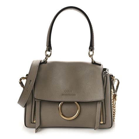 CHLOE Calfskin Mini Faye Day Shoulder Bag Motty Grey 1429883 FASHIONPHILE