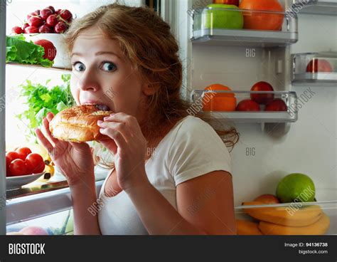 Woman Eats Night Stole Image And Photo Free Trial Bigstock