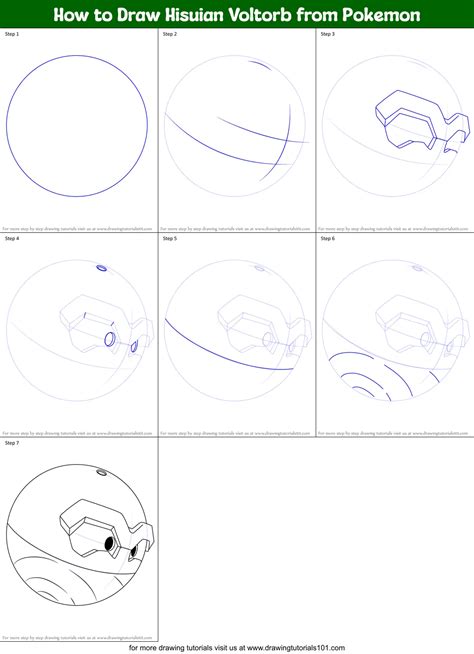 How To Draw Hisuian Voltorb From Pokemon Printable Step By Step Drawing