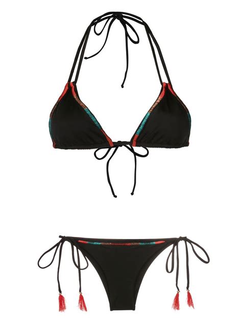 Brigitte Embroidered Halterneck Bikini Farfetch