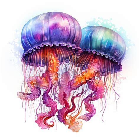 Premium Ai Image There Are Two Jellyfishs That Are Floating In The