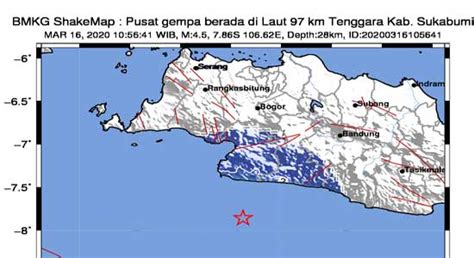 Zona Megathrust Sesar Cimandiri Aktif Sukabumi Digoyang Gempa 4 5