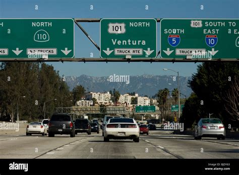 The Harbor Freeway - route 110 - downtown, Los Angeles County ...