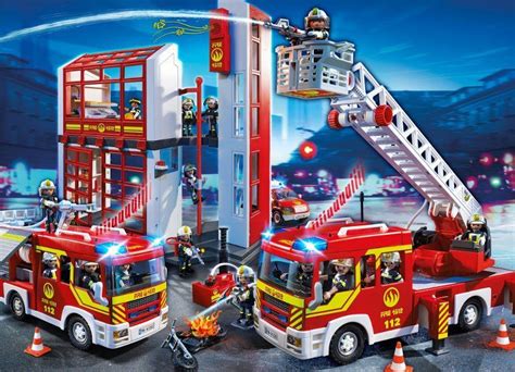 Playmobil City Action Camion De Pompiers Avec Chelle Et