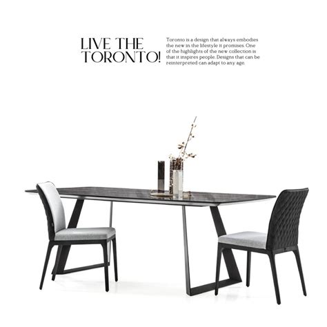 Toronto Dining Table Modern Black Marble Look Table Leopard Furniture